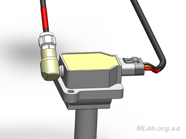 расположение индуктивного датчика на компактной катушке